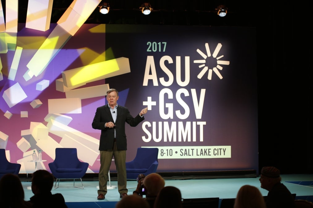 ASU President Michael Crow gives his keynote remarks at ASU + GSV 2017