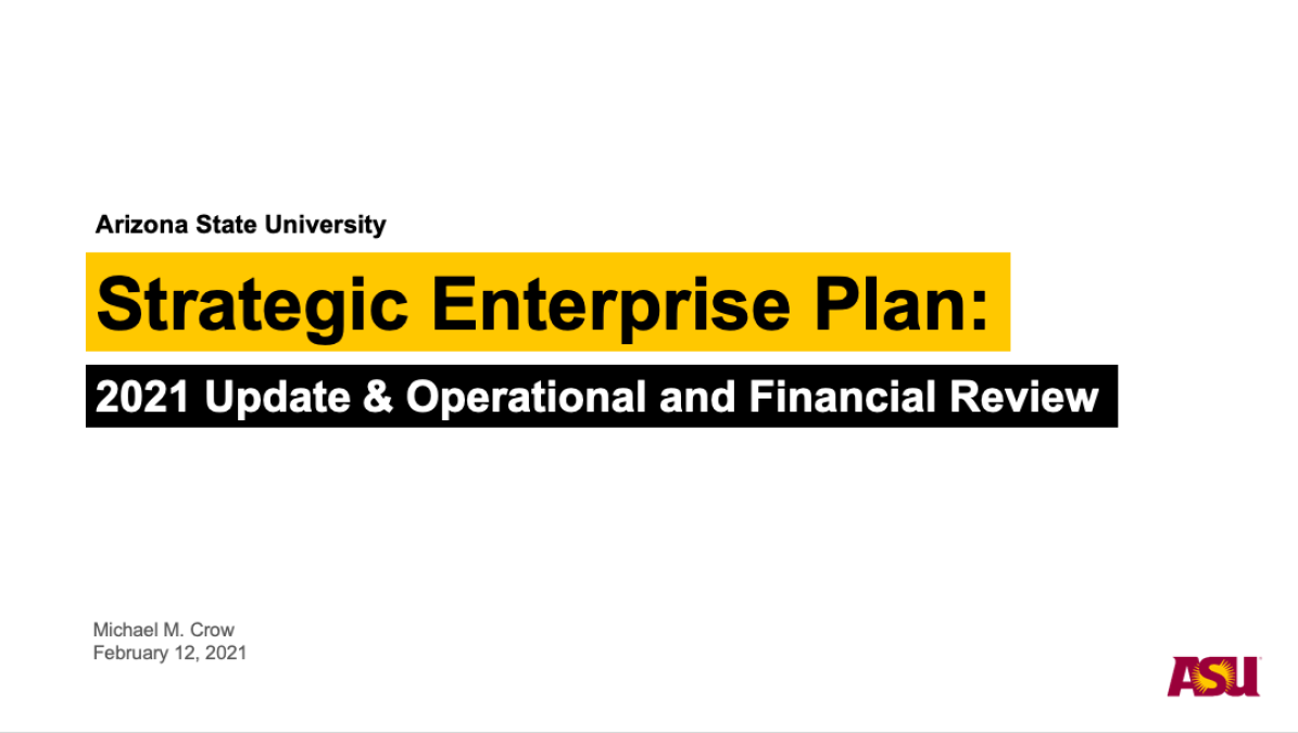 ASU Strategic Enterprise Plan 2021 