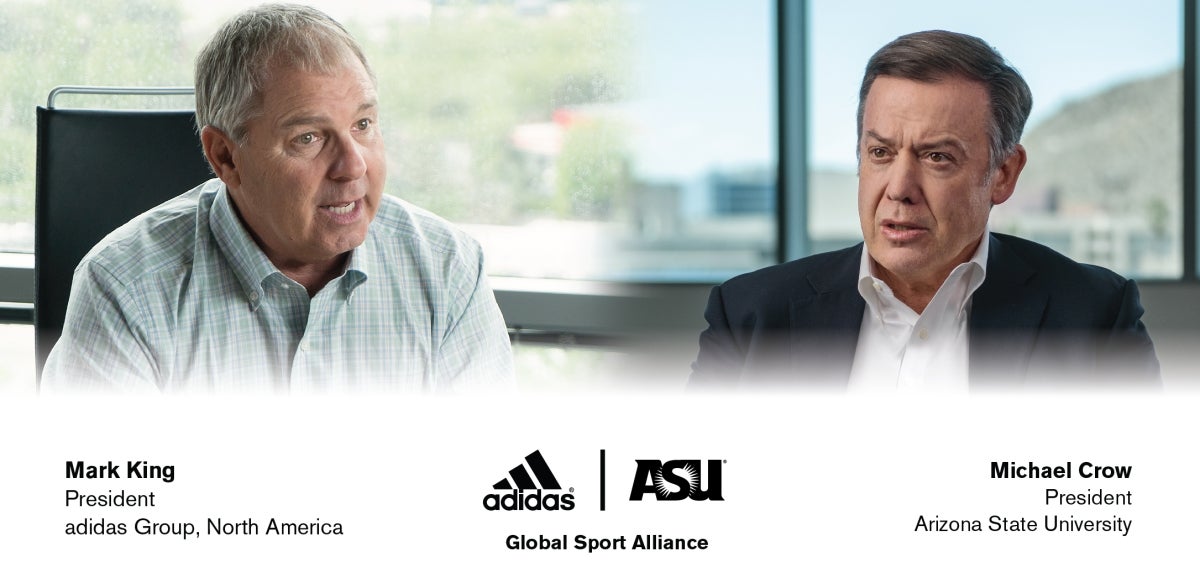 adidas North America CEO Mark King and ASU President Michael Crow  