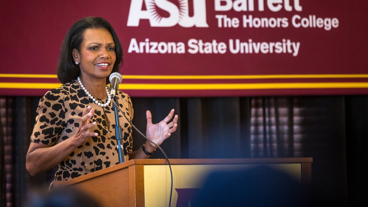 Former US Secretary of State Condoleeza Rice visit ASU