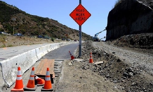 Road construction sign