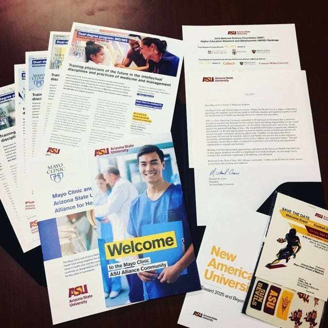 Mayo Clinic School of Medicine in Scottsdale welcome packet  