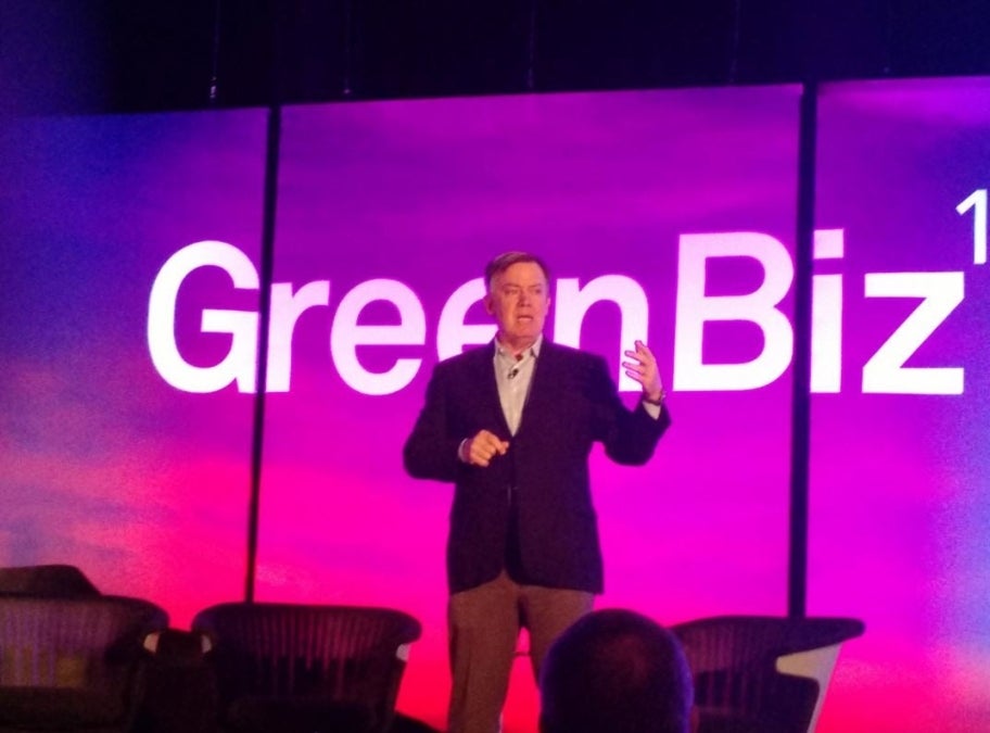 ASU President Michael Crow address the audience at GreenBiz 2016