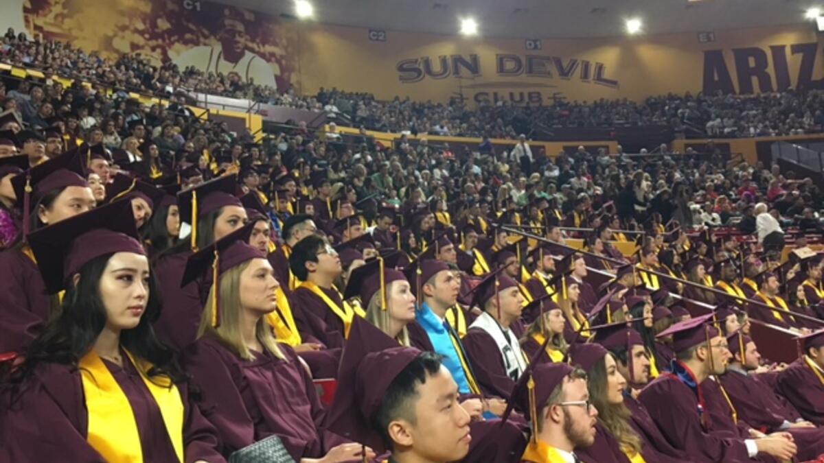 W. P. Carey graduates during fall 2016 University Commencement  