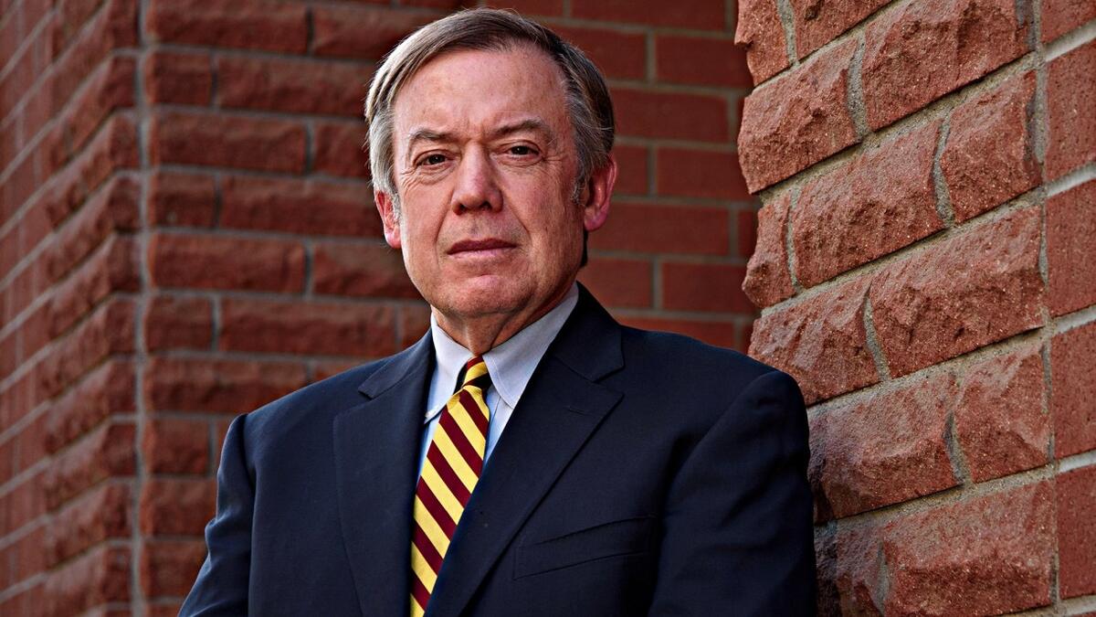 ASU President Michael Crow outside Fulton Center in Tempe, AZ.